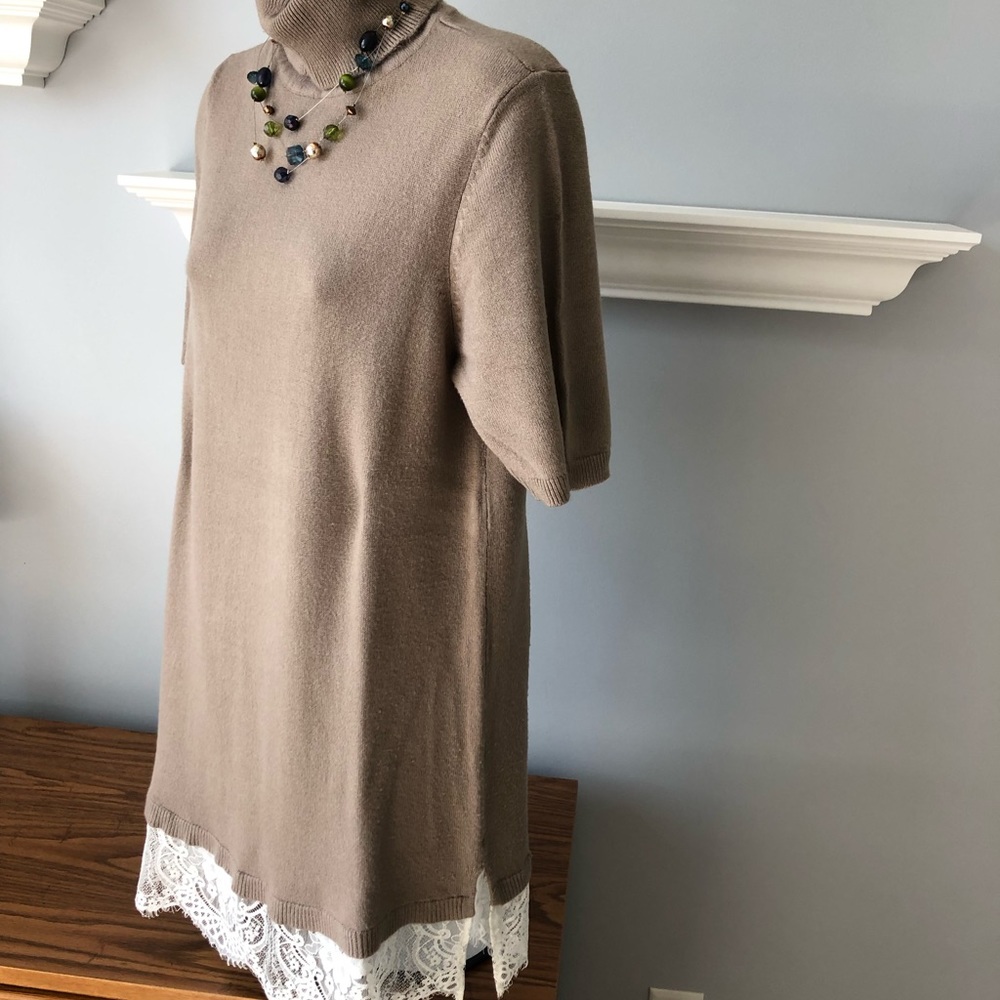 Unique Turtleneck Tunic With Lace Bottom - image 1